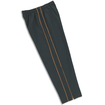 black microfibre track pants