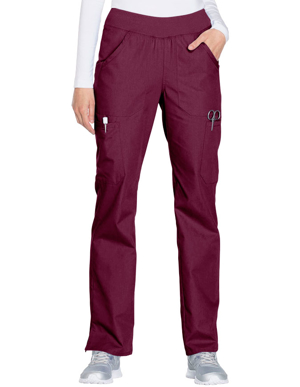 Picture of CHEROKEE-CH-WW210P-Cherokee Workwear Women's Mid Rise Straight Leg Pull-on Cargo Petite Pant
