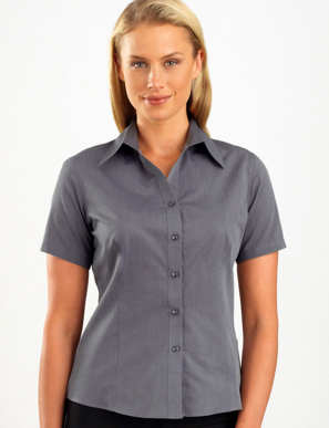 Picture of John Kevin Uniforms-161 Graphite-Womens Short Sleeve Chambray