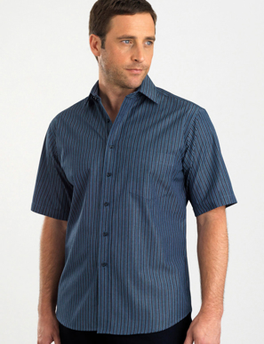 Picture of John Kevin Uniforms-443 Slate-Mens Short Sleeve Bold Stripe