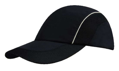 Picture of Headwear Stockist-3802-Spring Woven Fabric with Mesh to Side Panels and Peak