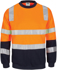 Picture of DNC Workwear HIVIS 2 tone, crew-neck fleecy sweat shirt with shoulders, double hoop body and arms CSR R/Tape (3723)