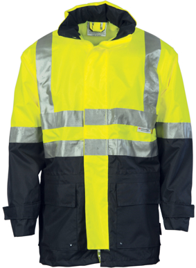 Picture of DNC Workwear-3867- HiVis Two Tone Breathable Rain Jacket with 3M8906 Reflective Tape