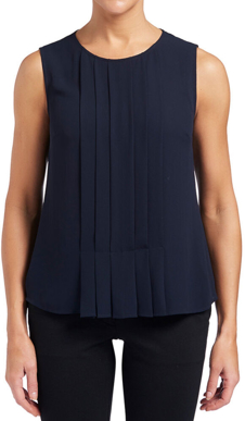 Picture of NNT Uniforms-CATU5Q-NAV-Sleeveless Pleat Front Blouse