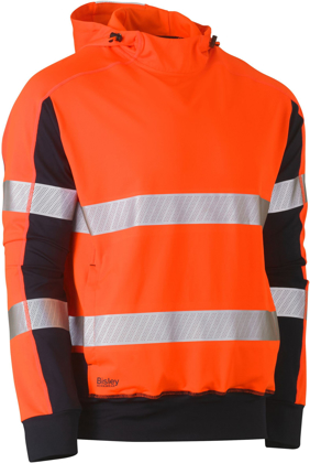 Picture of Bisley Workwear Taped Two Tone Hi Vis Contrast 4 Way Stretchy Hoodie (BK6815T)