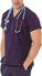 Picture of LSJ Collections Unisex Clinical Stretch Scrub Top (553-PRS-PUR)