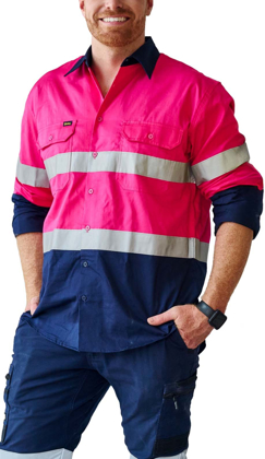 Picture of Bisley Workwear Taped Hi Vis Cool Lightweight Shirt (BS6896)