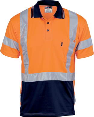 Picture of DNC Workwear Hi Vis Cool Breathe Day/Night Polo Shirt - Cross Back Reflective Tape (3712)
