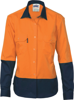 Picture of DNC Workwear Womens Hi Vis Cool Breeze Long Sleeve Shirt (3940)