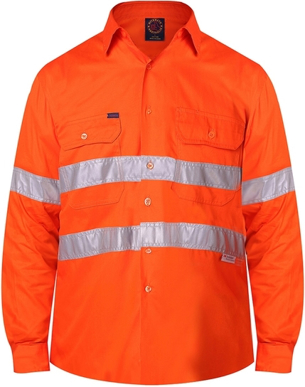 Picture of Ritemate Workwear Taped Open Front Long Sleeve Shirt (RM1040R)