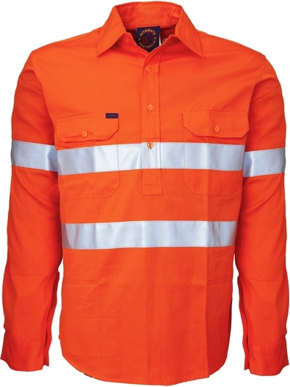 Picture of Ritemate Workwear Taped Closed Front Long Sleeve Shirt (RM104CFR)