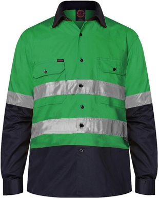 Picture of Ritemate Workwear Taped 2 Tone Open Front Long Sleeve Shirt (RM1050R)