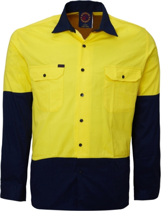 Picture of Ritemate Workwear 2 Tone Vented Lightweight Open Front Long Sleeve Shirt (RM107V2)