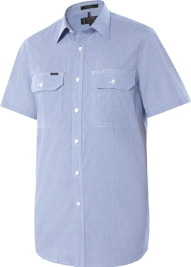 Picture of Ritemate Workwear Pilbara Mens Pilbara Small Check Dual Pocket Short Sleeve Shirt (RMPC063S)