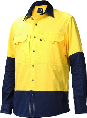 Picture of Ritemate Workwear RMX Flexible Fit Unisex 2 Tone Utility Shirt Long Sleeve Shirt (RMX003)