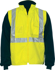 Picture of DNC Workwear Hi Vis Day/Night “4 In 1” Taped Zip Off Sleeve Reversible Vest - Cross Back Reflective Tape (3994)