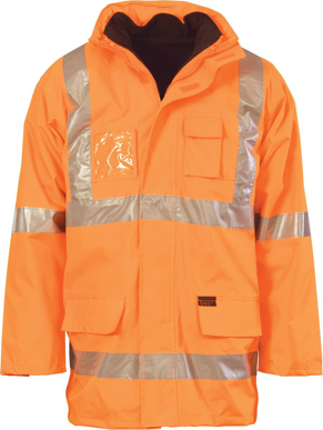 Picture of DNC Workwear Hi Vis Taped Cross Back Day/Night “6 In 1” Jacket (3997)