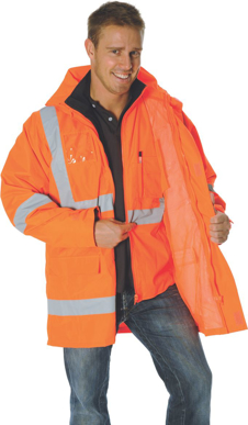 Picture of DNC Workwear Hi Vis Taped Cross Back Day/Night “6 In 1” Jacket (3999)