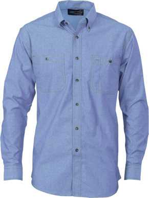 Picture of DNC Workwear Twin Pocket Chambray Long Sleeve Shirt (4102)