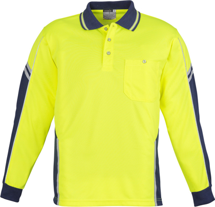 Picture of Syzmik Mens Hi Vis Squad Long Sleeve Polo (ZH238)