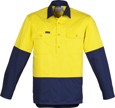 Picture of Syzmik Mens Closed Front Long Sleeve Shirt (ZW560)