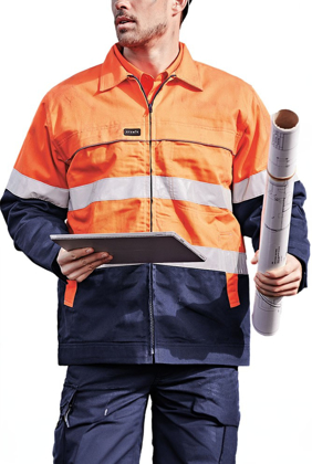 Picture of Syzmik Mens Hi Vis Cotton Drill Jacket (ZJ590)