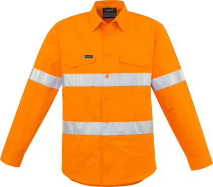 Picture of Syzmik Mens Hi Vis Hoop Taped Long Sleeve Shirt (ZW640)