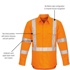 Picture of Syzmik Mens Hi Vis X Back Taped Long Sleeve Shirt (ZW690)