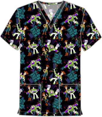 Picture of Cherokee Uniforms Friend in Me Printed Scrub Top (TF728 TSFM)