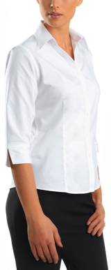 Picture of John Kevin Womens 3/4 Sleeve Poplin Shirt - White (100 White)
