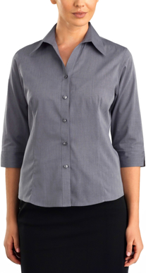 Picture of John Kevin Womens Chambray 3/4 Sleeve Shirt (160 Graphite)