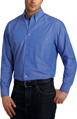 Picture of John Kevin Mens Chambray Long Sleeve Shirt (264 Indigo)