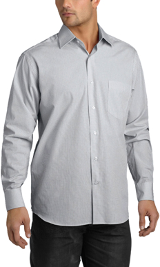Picture of John Kevin Mens Mini Check Long Sleeve Shirt (424 Grey)