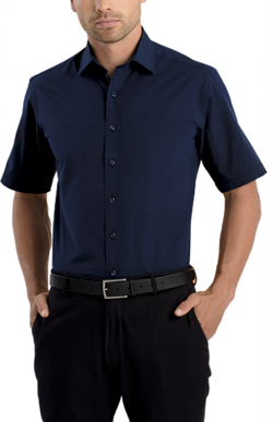Picture of John Kevin Mens Poplin Short Sleeve Shirt (601 Deep Blue)