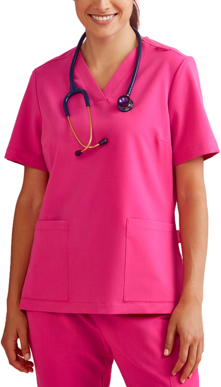 Picture of Bizcare Womens Pink V-Neck Scrub Top (CST245LS)