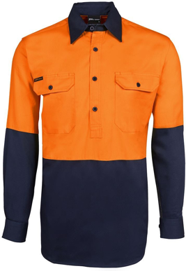 Picture of JB's Wear Hi Vis Closed Front Long Sleeve Work Shirt (6HVCF)