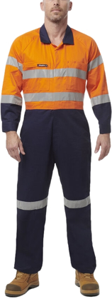 Picture of King Gee Originals Hi Vis Reflective Two Tone Drill Work Overalls (K51525)