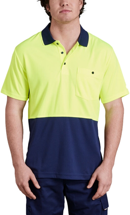 Picture of King Gee Workcool Hyperfreeze Hi Vis Two Tone Short Sleeve Polo Shirt (K54205)