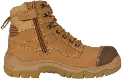 Picture of King Gee Phoenix Zip/Lace Composite Safety Work Boots 6" - Wheat (K27980)