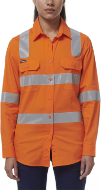 Picture of King Gee Womens Workcool Vented NSW Rail Shirt (K44203)