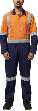 Picture of Hard Yakka Hi Vis 2 Tone Reflective Cotton Drill Coverall (Y00262)