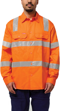 Picture of Hard Yakka Long Sleeve Hi Vis Biomotion Taped shirt (Y04275)