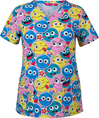 Picture of JB's Wear Womens Smiley Printed Scrub Top (4STP1-SMILEY)